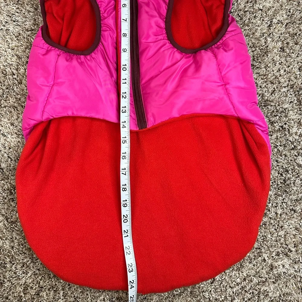 Pet Puffer‎ Jacket Vest Padded, Pink/Red Size Large New